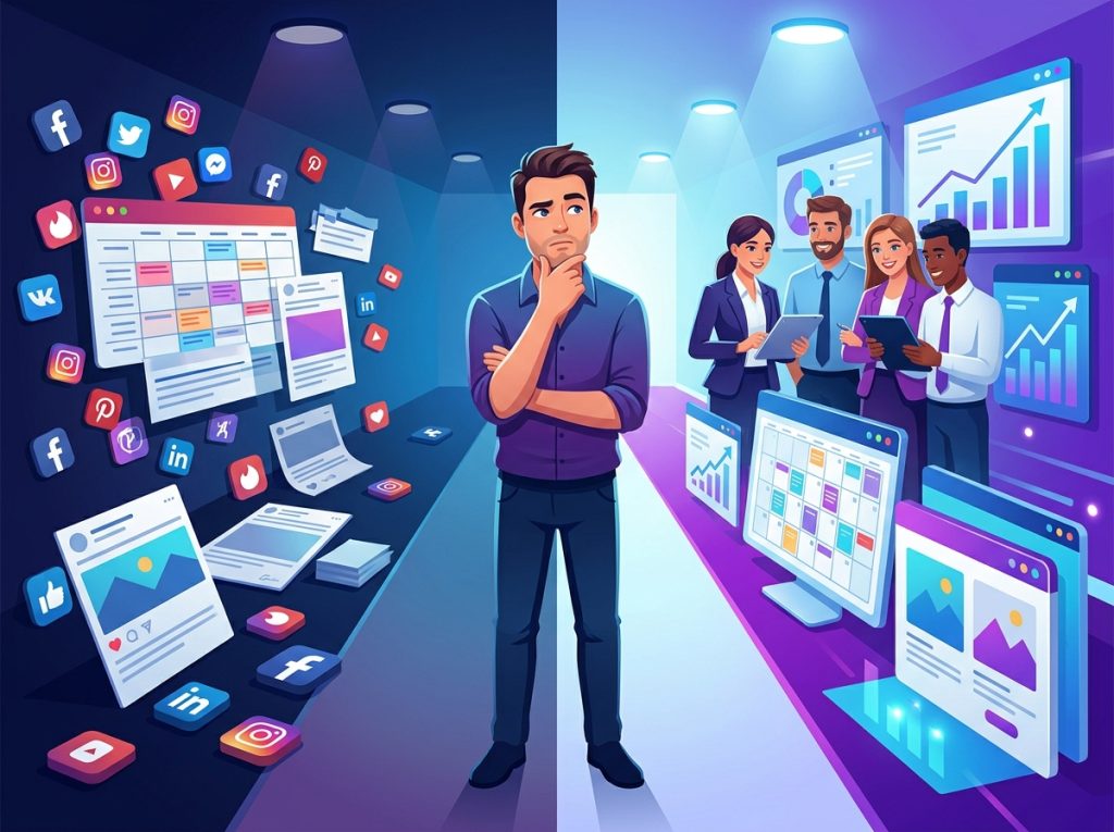 ניהול רשתות חברתיות לבד או עם משרד פרסום