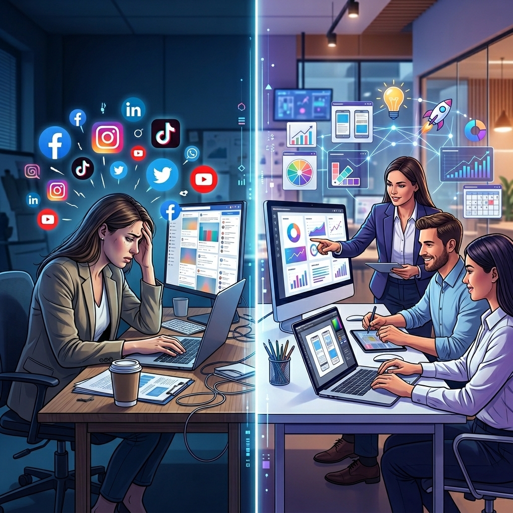 ניהול רשתות חברתיות לבד או עם משרד פרסום